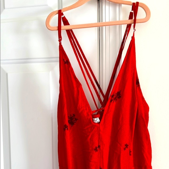 FREE PEOPLE size Large red strapped dress - Picture 1 of 4